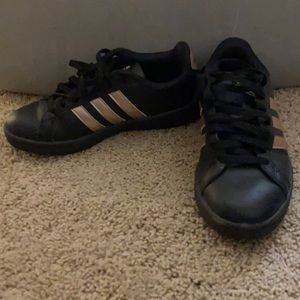ROSE GOLD AND BLACK ADIDAS